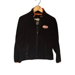 Harley Davidson 90's Fleece Jacket  Size   Large   Orange and Black  374